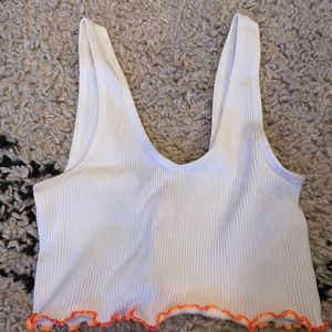 white crop top